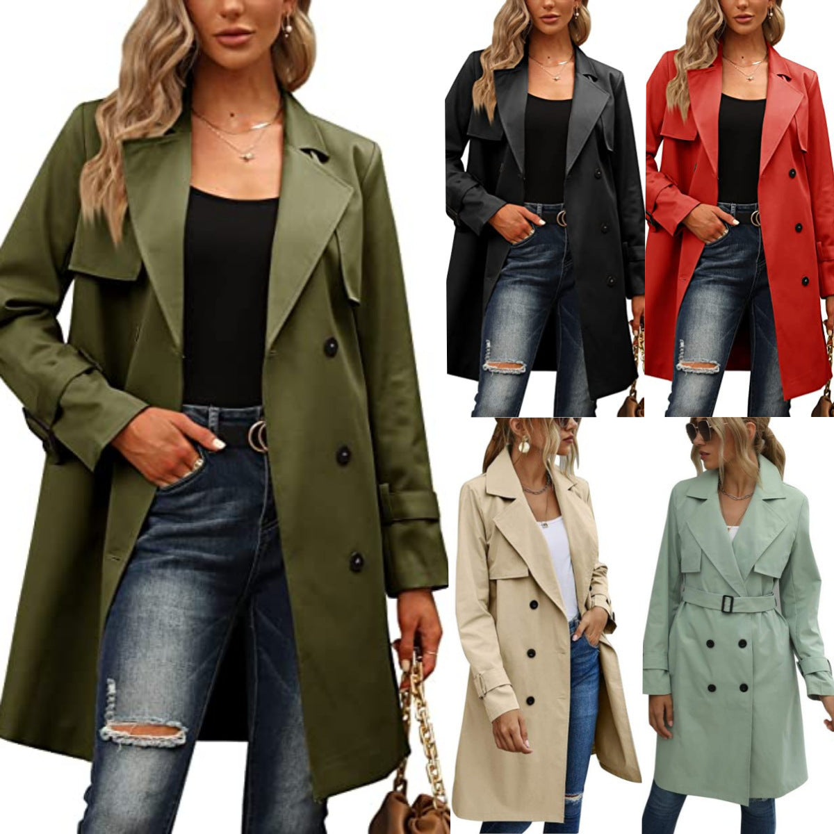 Women's Double Breasted Trench Coat